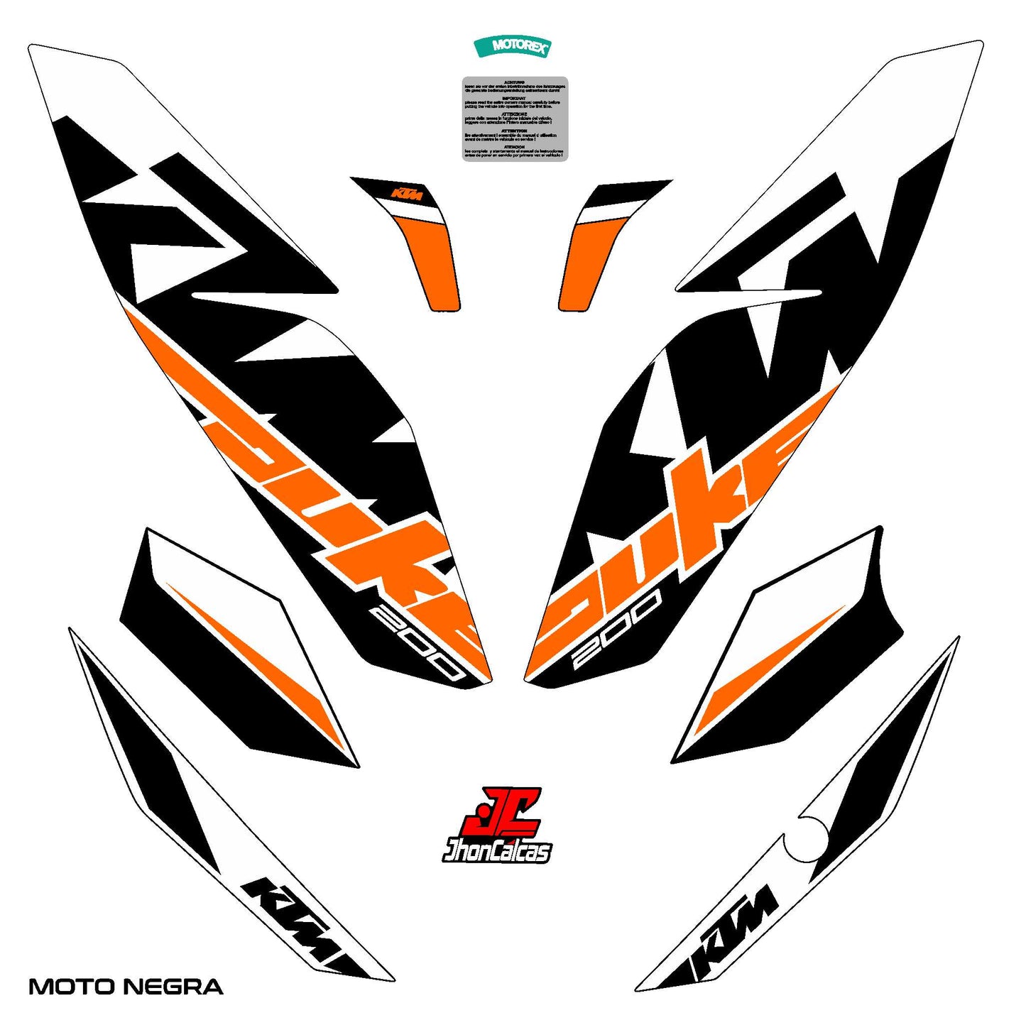 CALCAS DUKE 200 REF 001 MOTO NEGRA