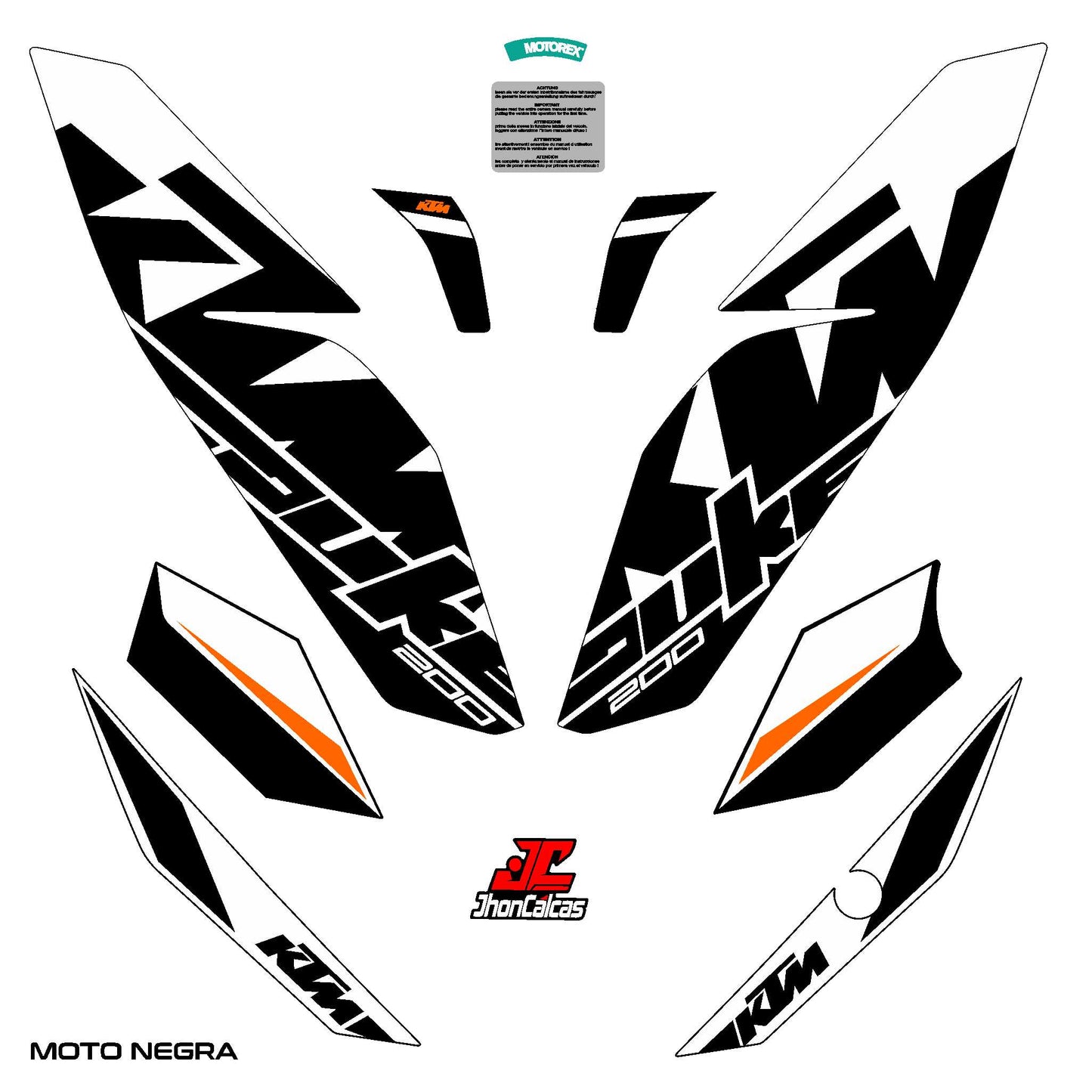 CALCAS DUKE 200 REF 001 MOTO NEGRA