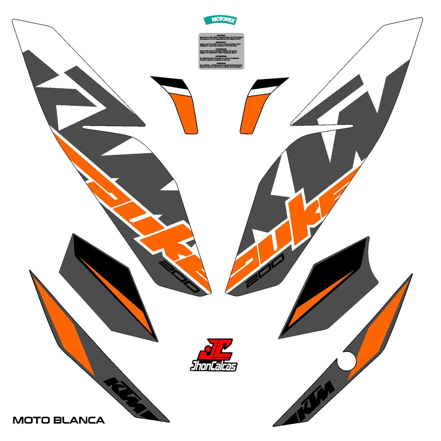 CALCAS DUKE 200 REF 001 MOTO BLANCA