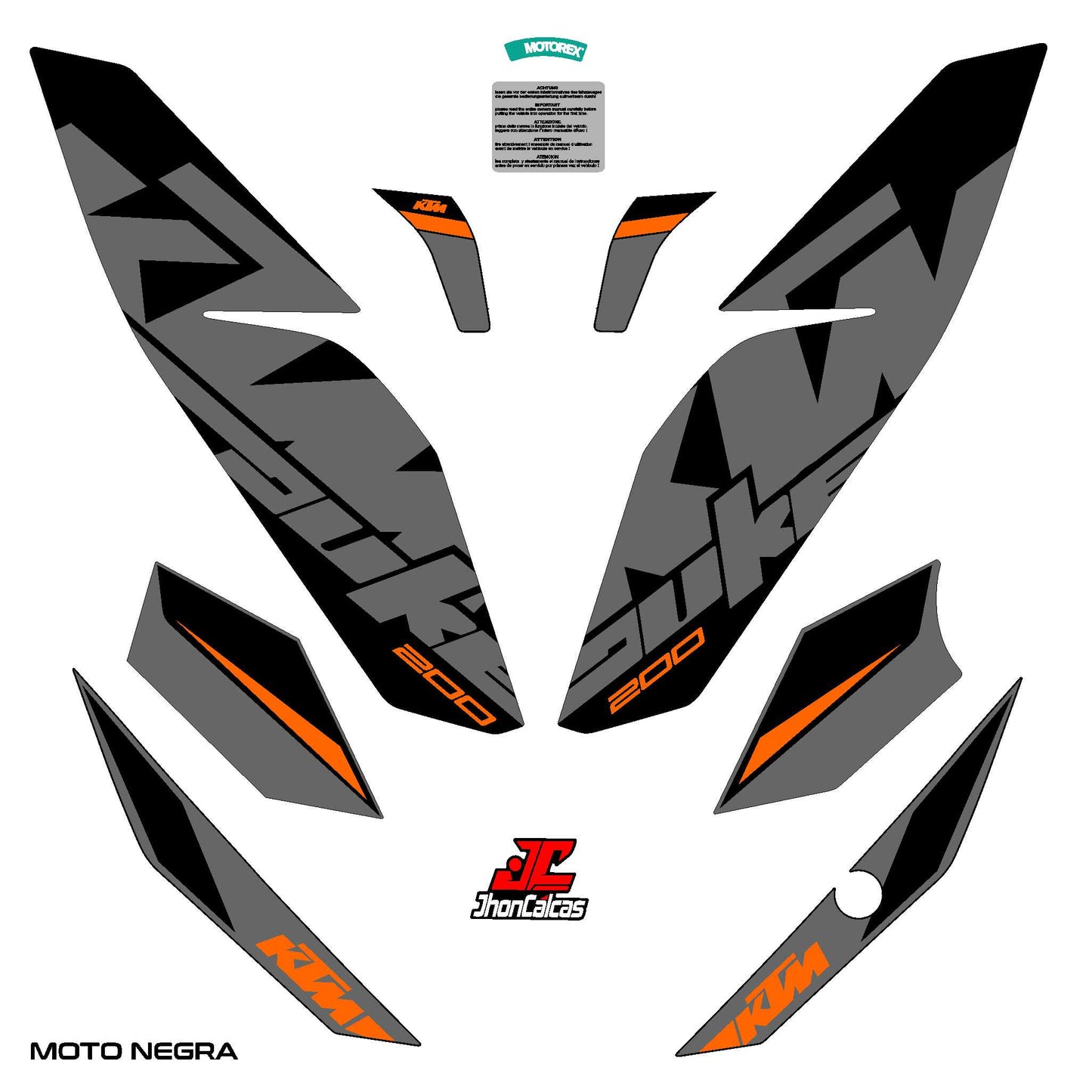 CALCAS DUKE 200 REF 001 MOTO NEGRA