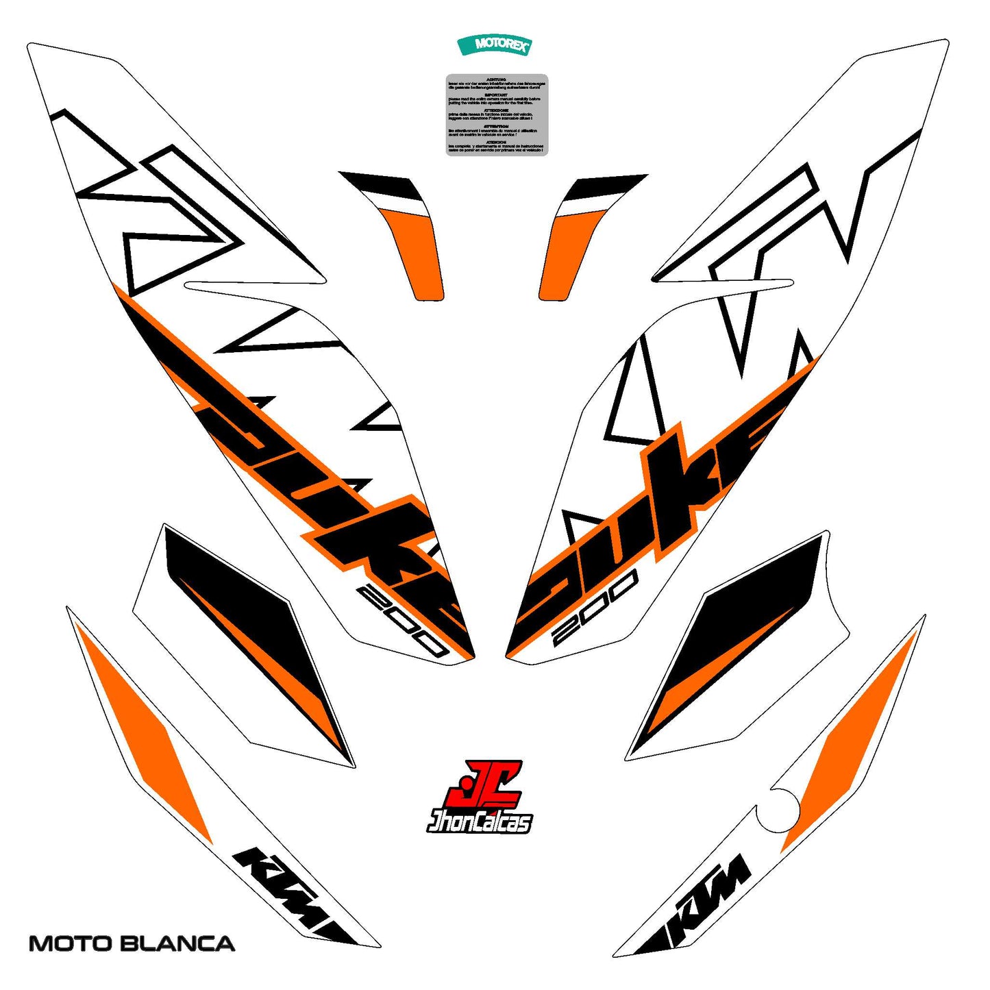 CALCAS DUKE 200 REF 001 MOTO BLANCA