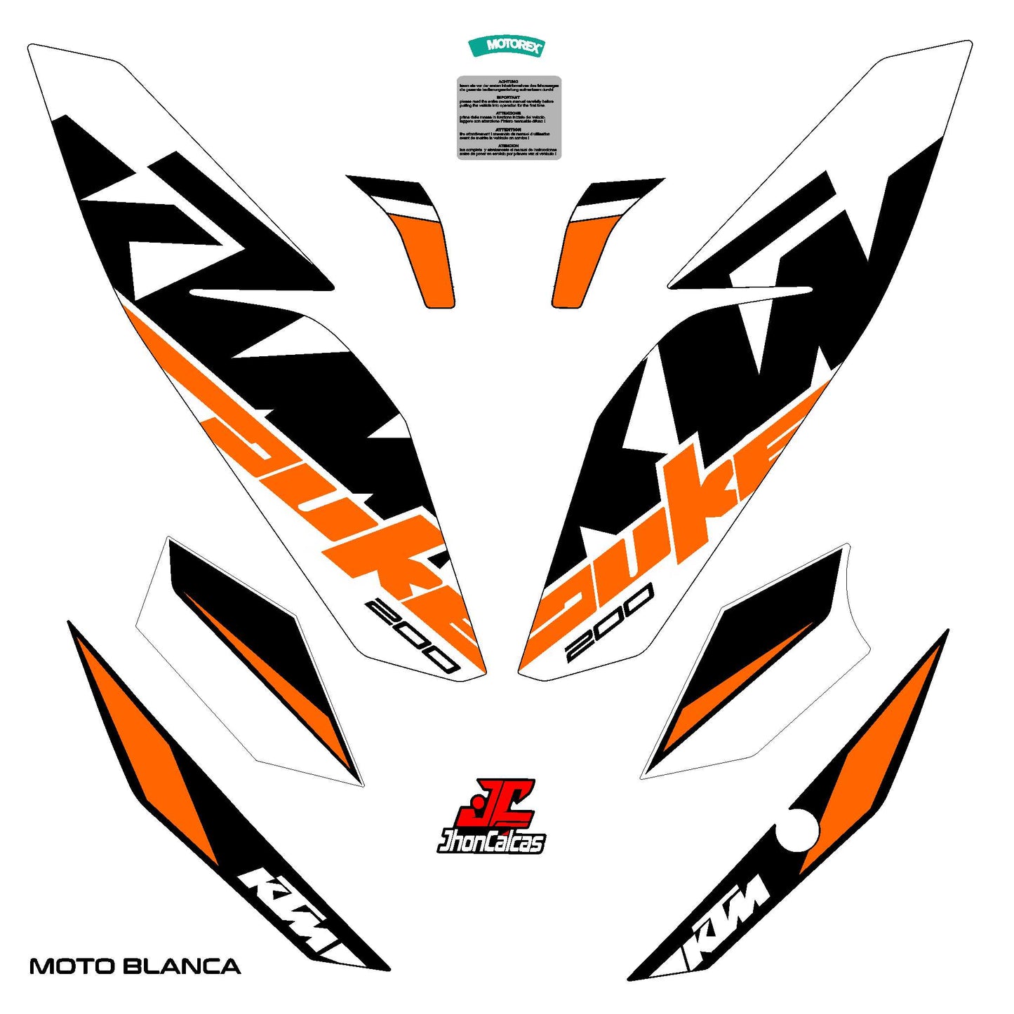 CALCAS DUKE 200 REF 001 MOTO BLANCA
