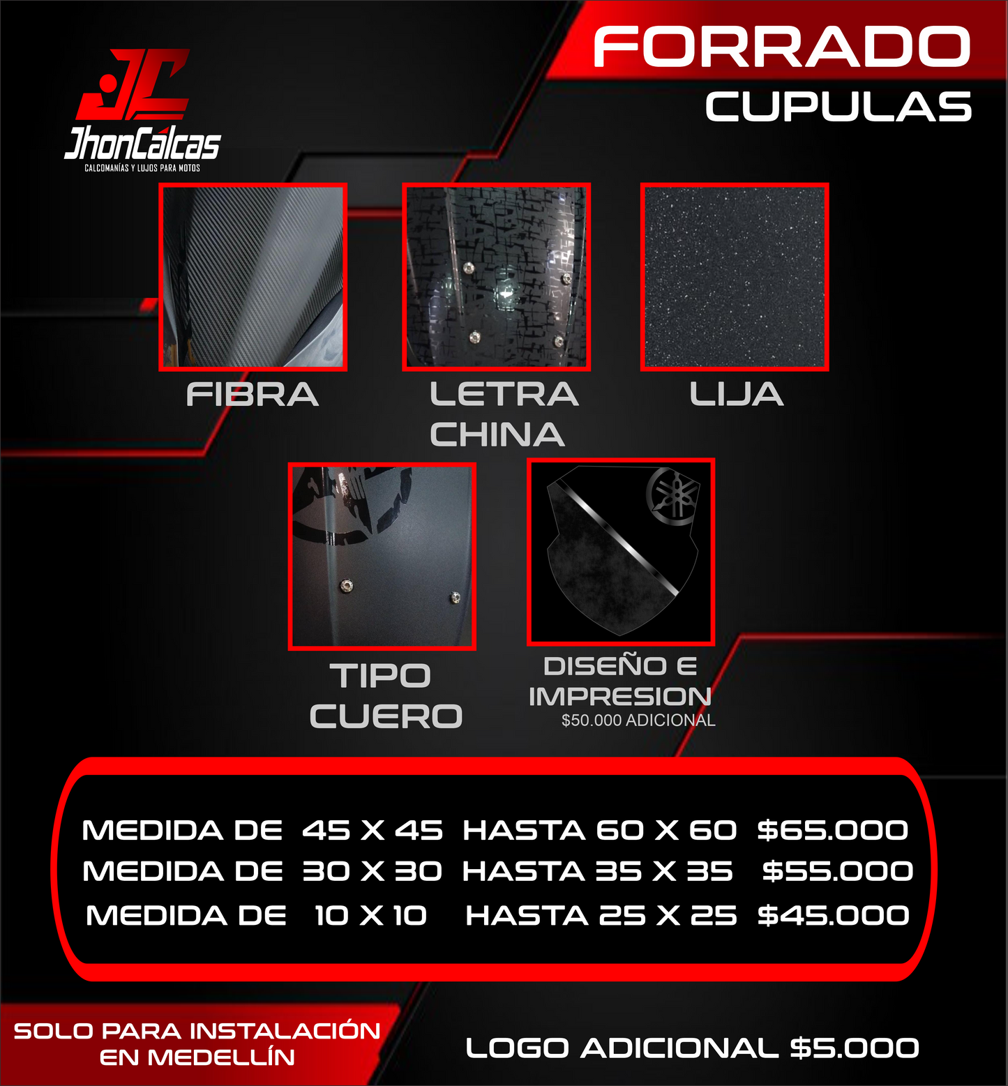FORRADO CUPULAS O VISORES GENERICOS
