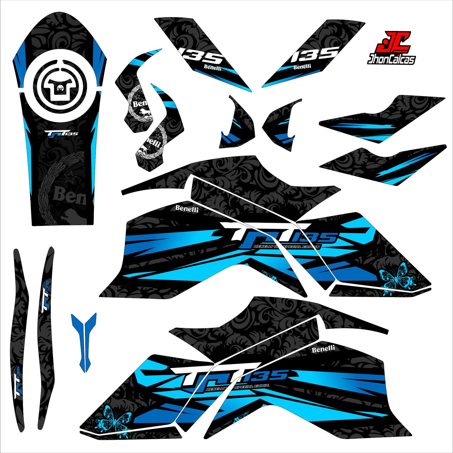 KIT PERSONALIZADO BENELLI 135 MOTO NEGRA