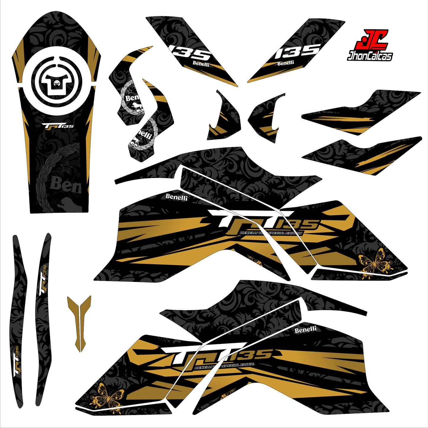 KIT PERSONALIZADO BENELLI 135 MOTO NEGRA