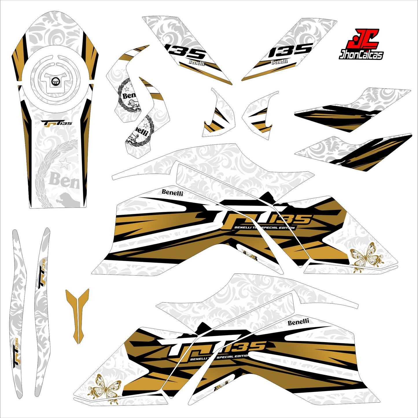 KIT PERSONALIZADO BENELLI 135 MOTO BLANCA