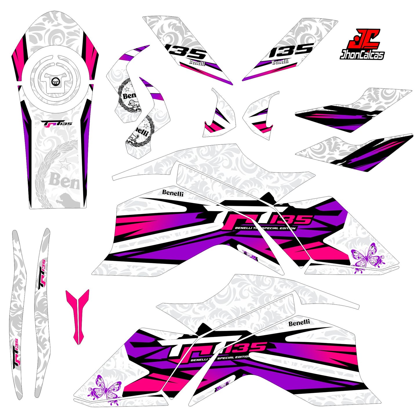 KIT PERSONALIZADO BENELLI 135 MOTO BLANCA