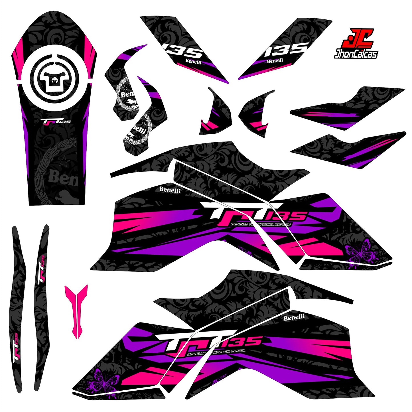 KIT PERSONALIZADO BENELLI 135 MOTO NEGRA