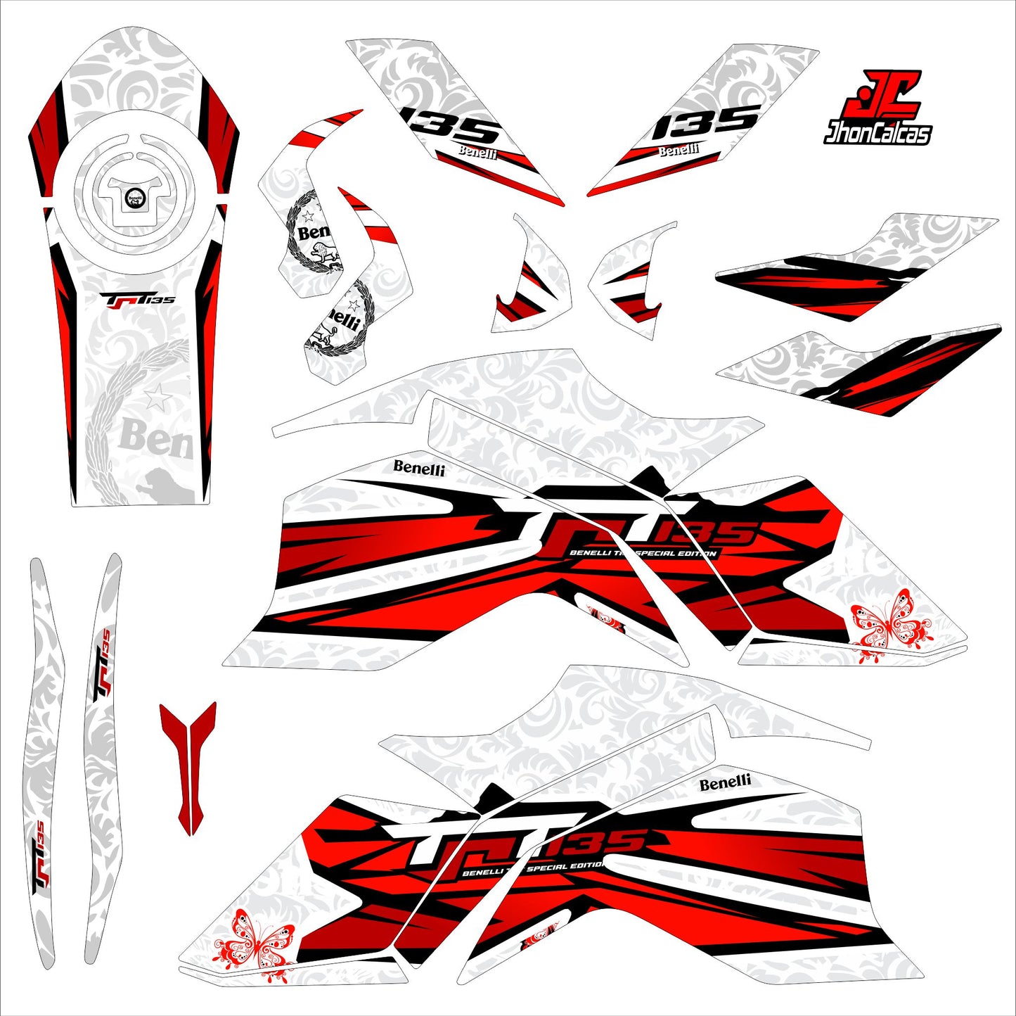 KIT PERSONALIZADO BENELLI 135 MOTO BLANCA
