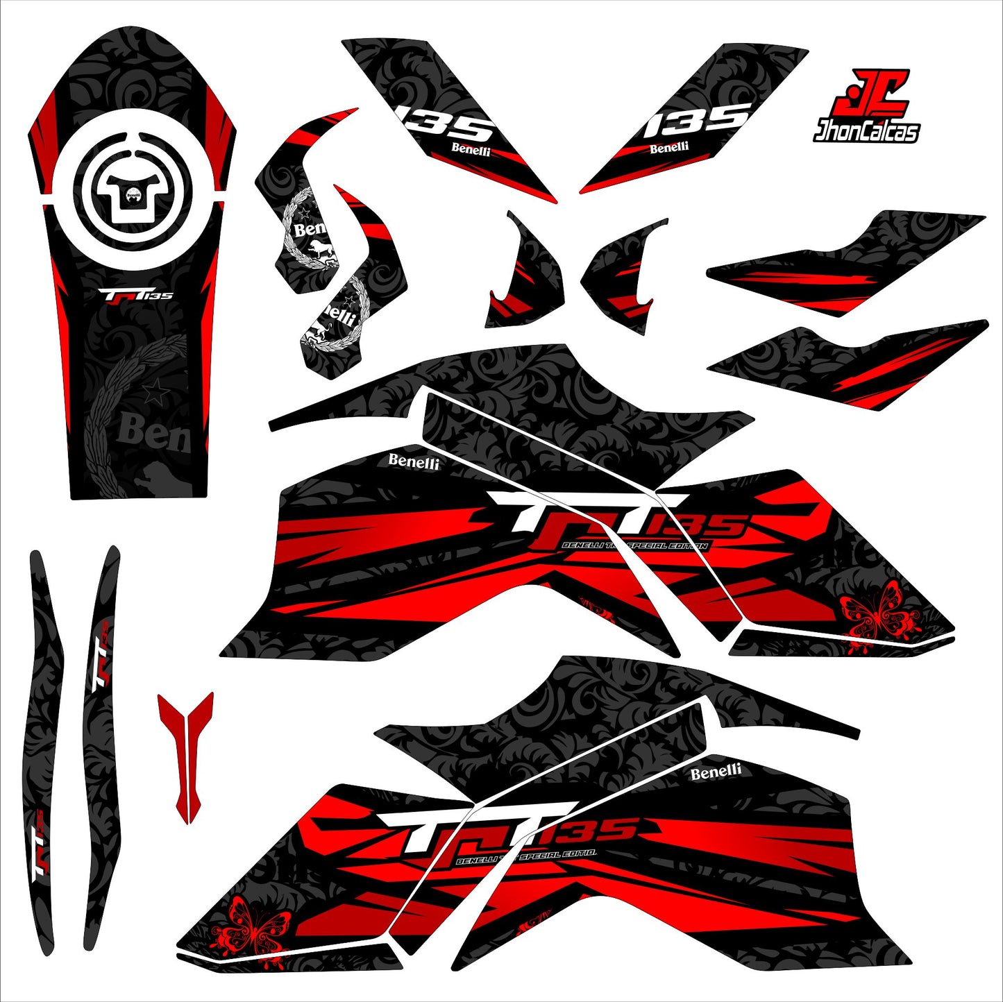 KIT PERSONALIZADO BENELLI 135 MOTO NEGRA