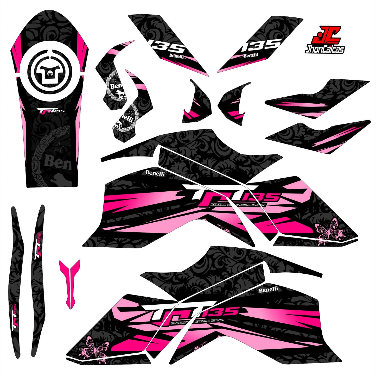 KIT PERSONALIZADO BENELLI 135 MOTO NEGRA