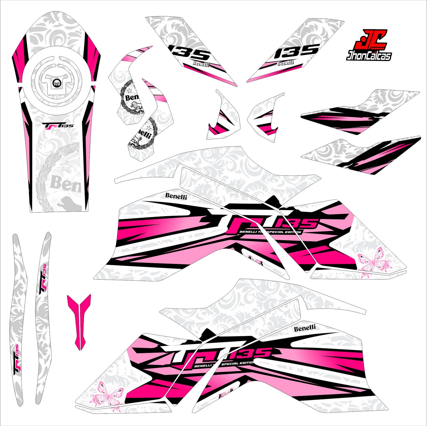 KIT PERSONALIZADO BENELLI 135 MOTO BLANCA