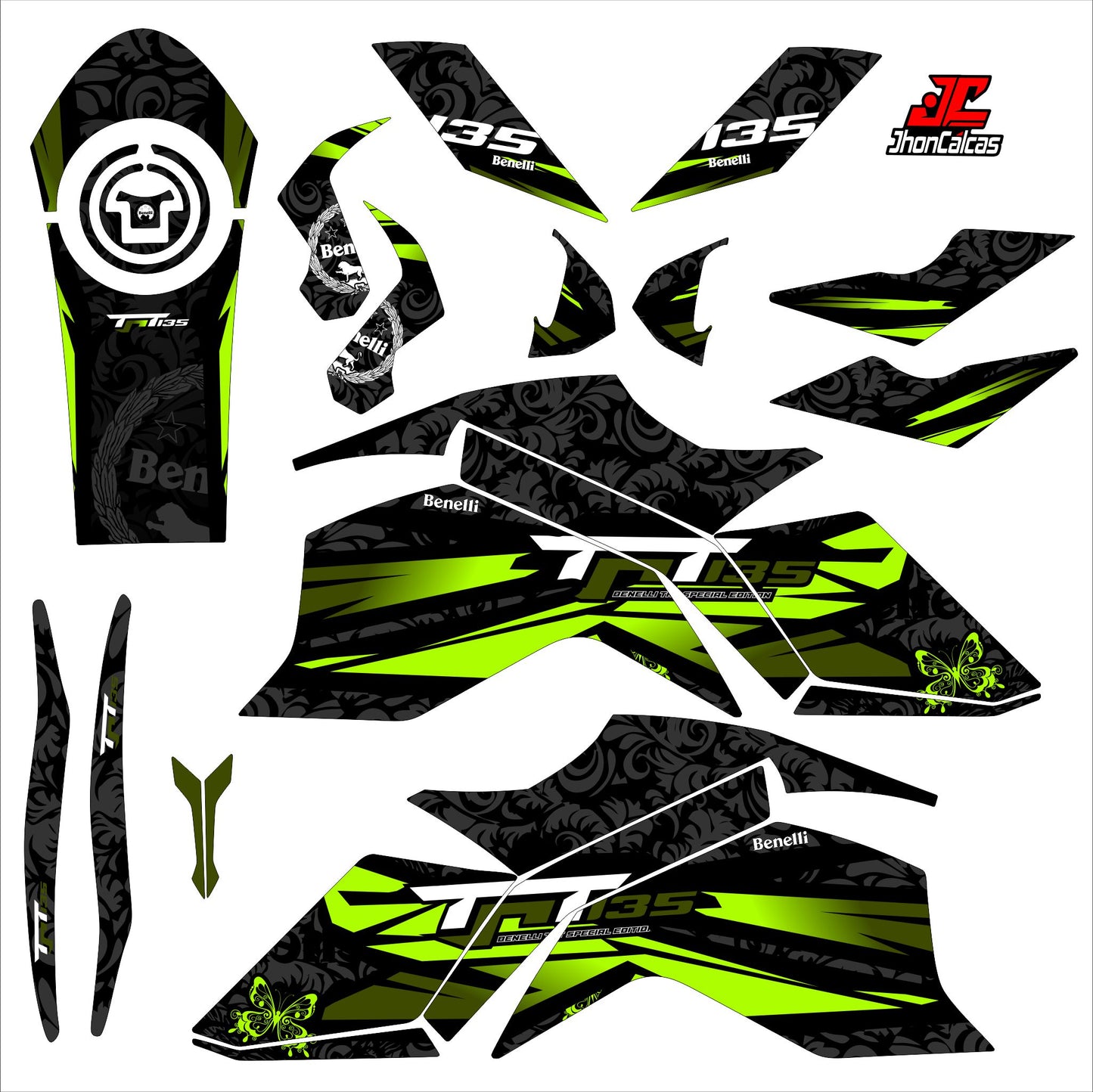 KIT PERSONALIZADO BENELLI 135 MOTO NEGRA
