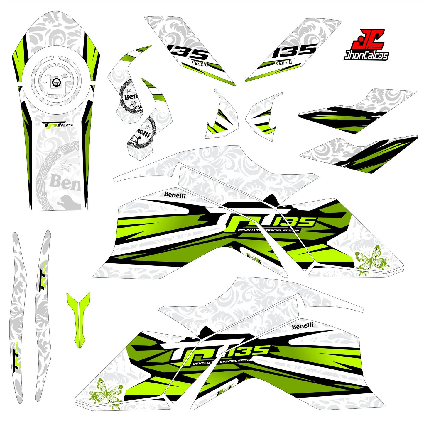 KIT PERSONALIZADO BENELLI 135 MOTO BLANCA