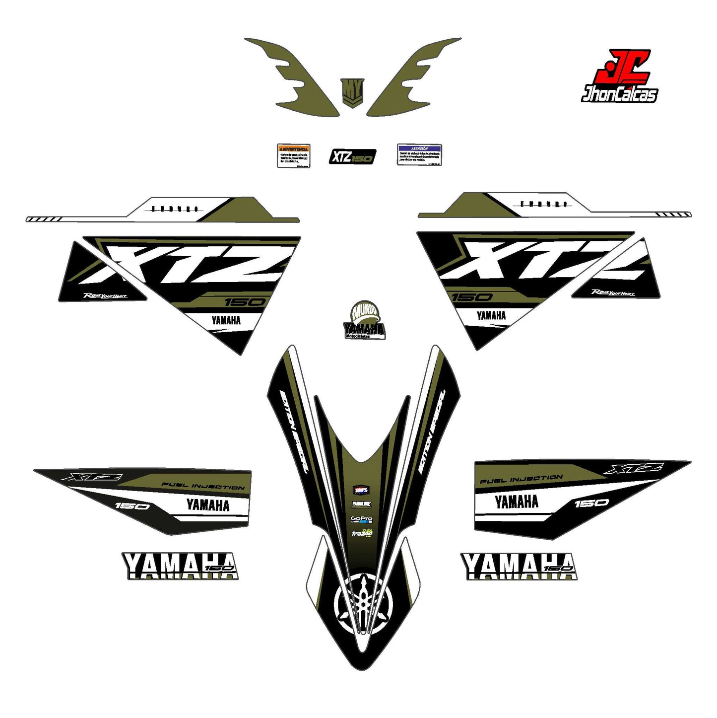 CALCAS XTZ 150 ENDURO SPORT MOTO NEGRA SIN PROTECTOR
