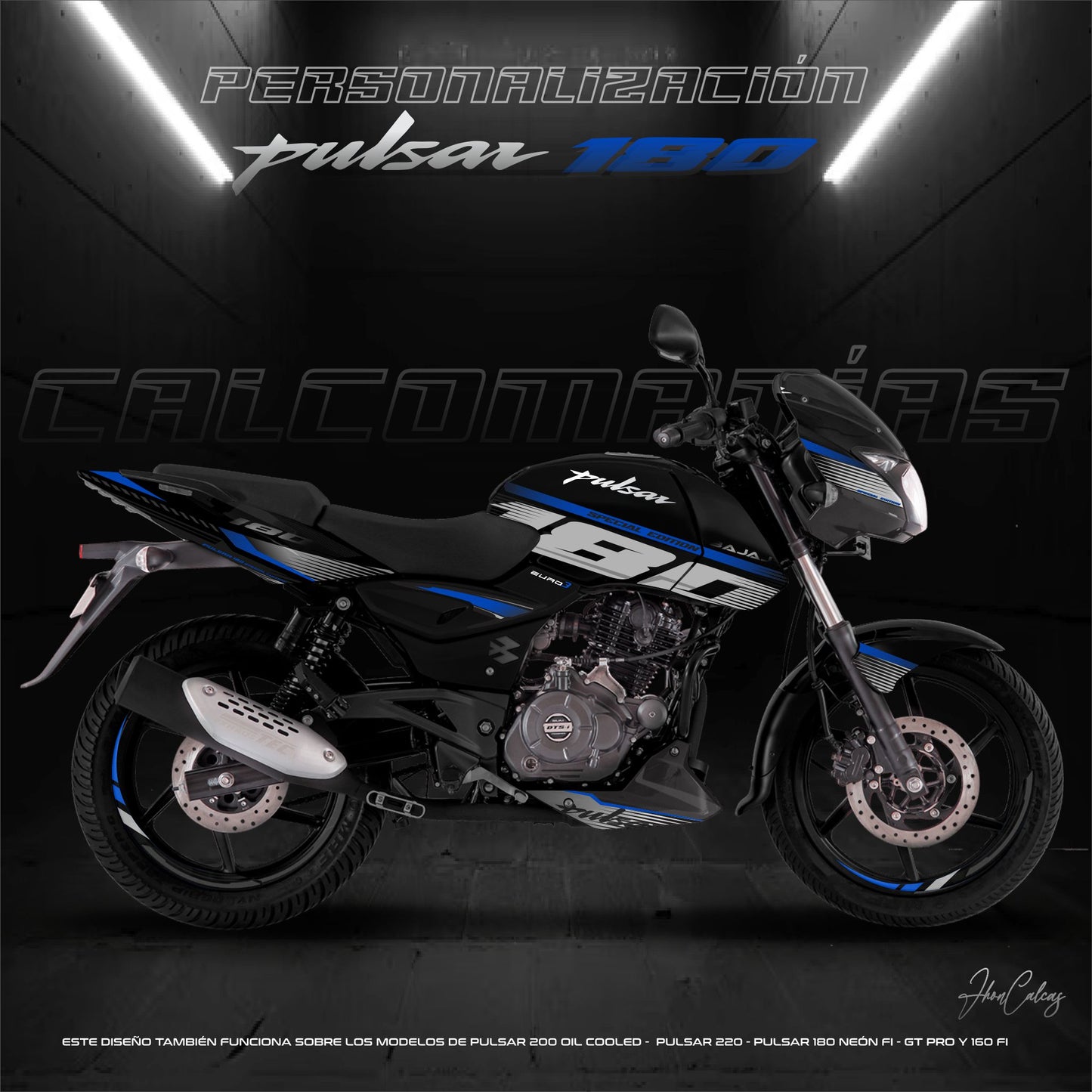 PERSONALIZADO PULSAR 180 MOTO NEGRA