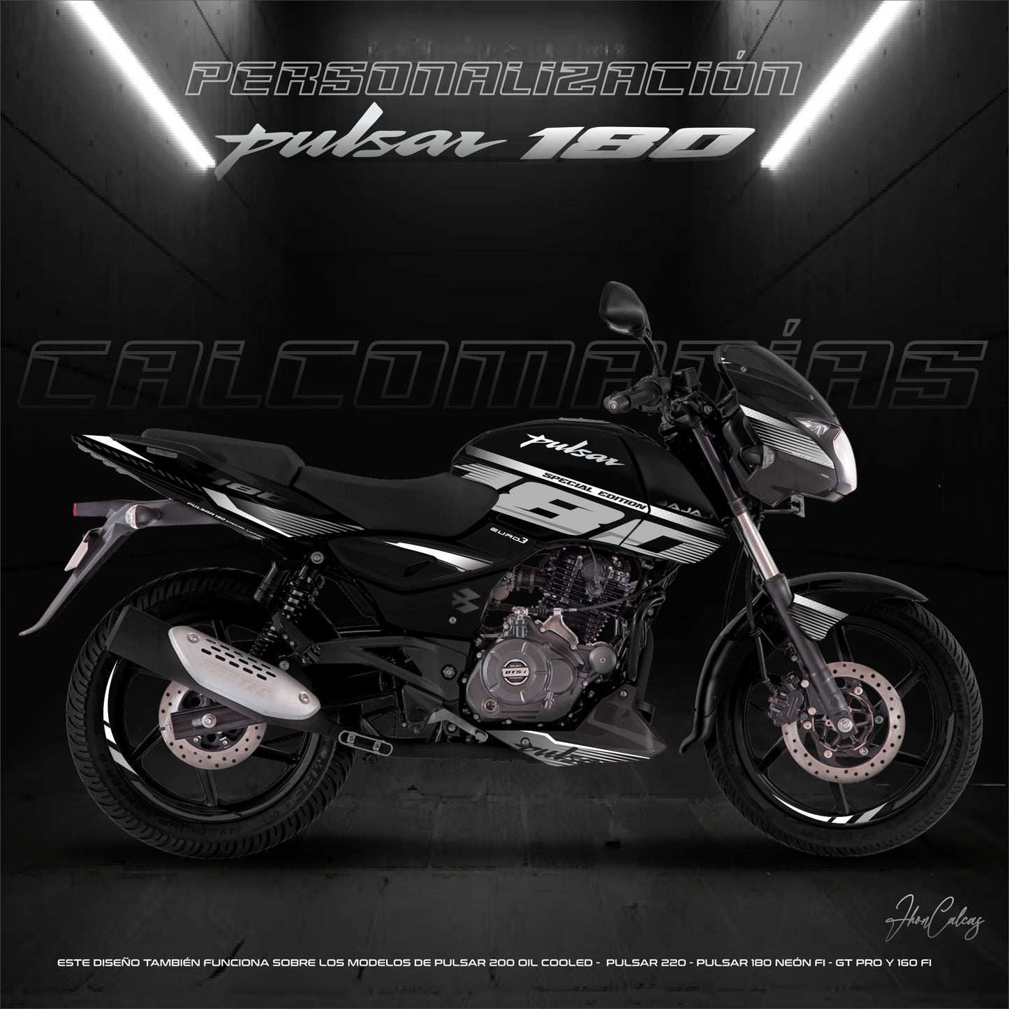 PERSONALIZADO PULSAR 180 MOTO NEGRA