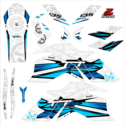 KIT PERSONALIZADO BENELLI 135 MOTO BLANCA