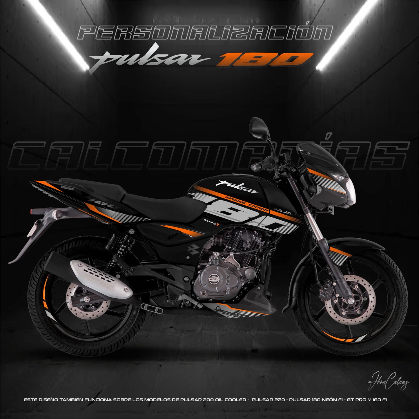 PERSONALIZADO PULSAR 180 MOTO NEGRA